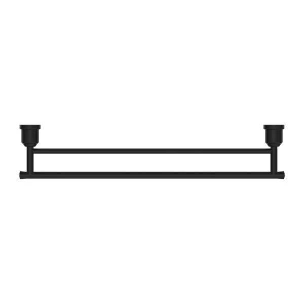 Nero York Double Towel Rail 600mm - Black Matte - Image 3