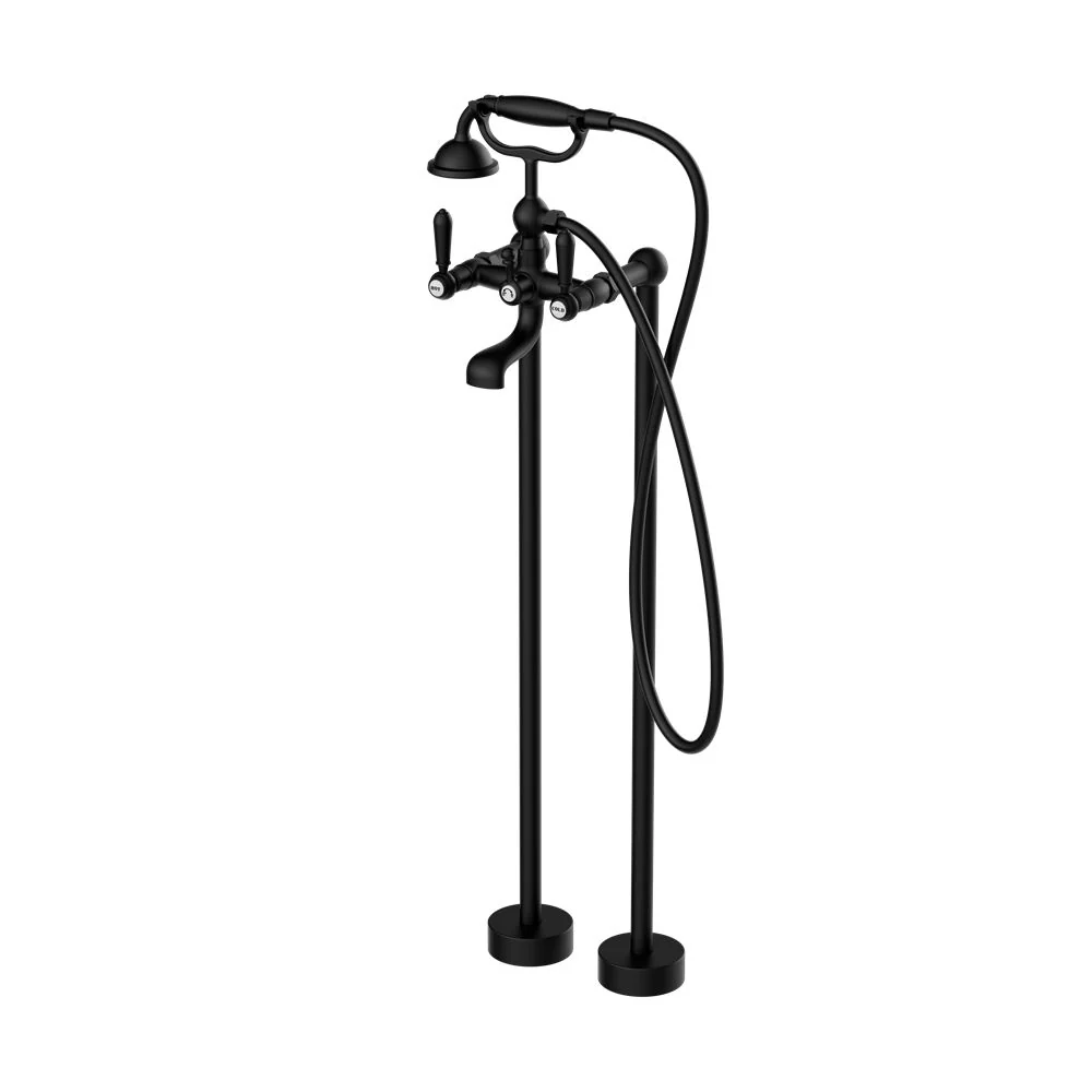 Nero York Freestanding Bath Set With Metal Hand Shower - Black Matte - Image 2