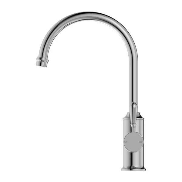 Nero York Kitchen Mixer Gooseneck Spout With Metal Lever - Chrome - Image 2