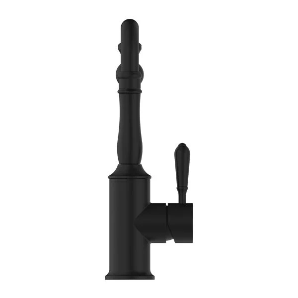 Nero York Kitchen Mixer Hook Spout With Metal Lever - Black Matte - Image 2