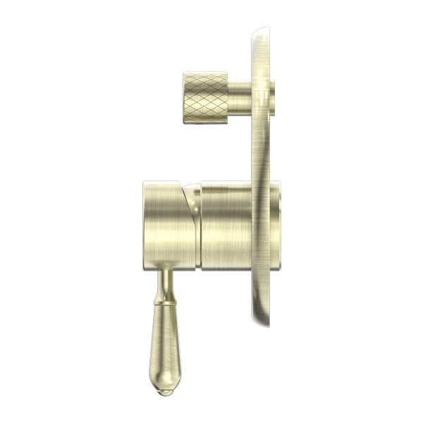 Nero York Shower Mixer With Diverter With Metal Lever - Aged Brass - Image 3
