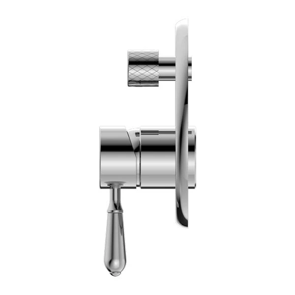 Nero York Shower Mixer With Diverter With Metal Lever - Chrome - Image 3