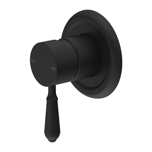 Nero York Shower Mixer With Metal Lever - Black Matte
