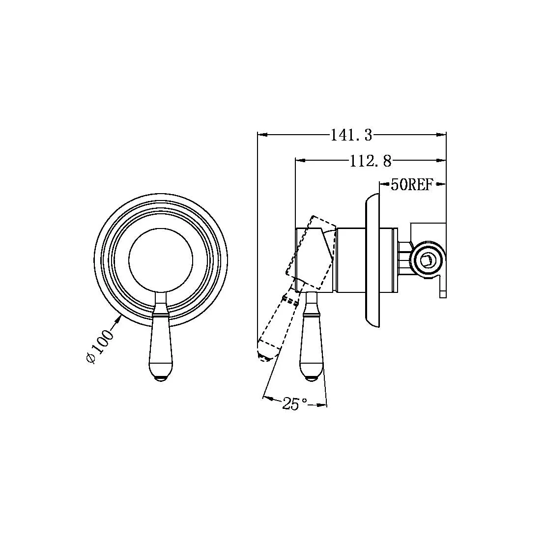 Nero York Shower Mixer With White Porcelain Lever - Chrome - Image 4
