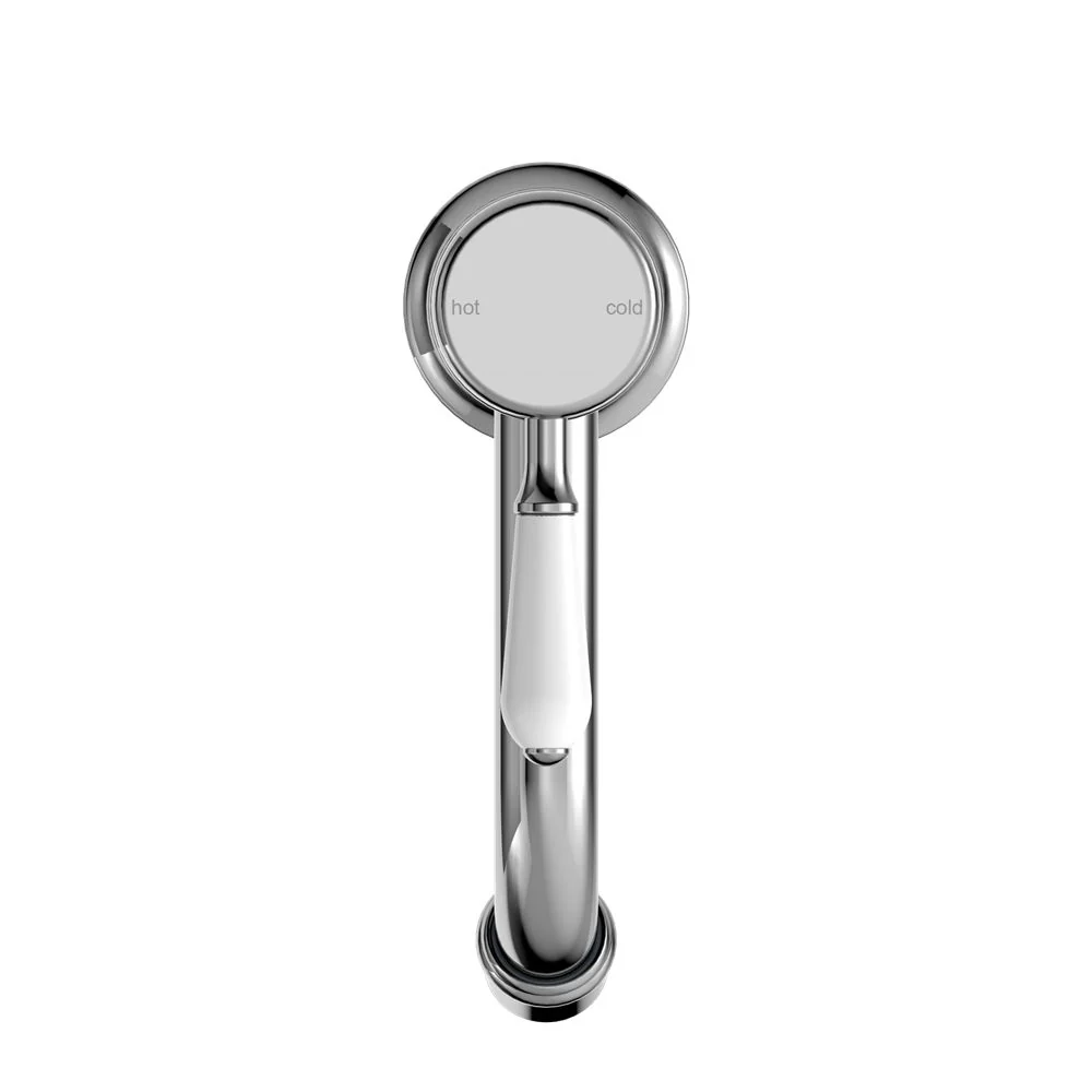 Nero York Straight Basin Mixer With White Porcelain Lever - Chrome - Image 3