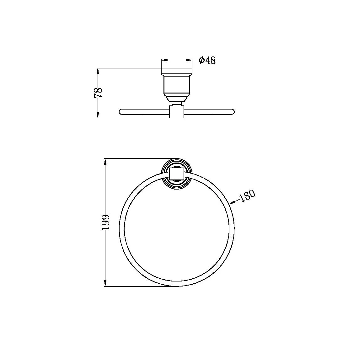 Nero York Towel Ring - Black Matte - Image 4