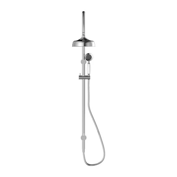 Nero York Twin Shower With White Porcelain Hand Shower - Chrome - Image 2