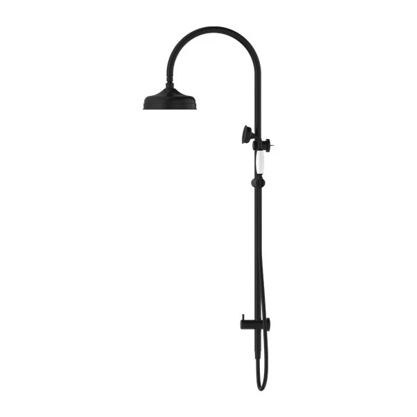 Nero York Twin Shower With White Porcelain Hand Shower - Black Matte - Image 3
