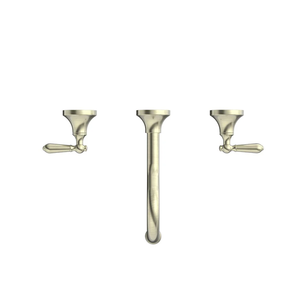 Nero York Wall Basin Set With Metal Lever - Aged Brass - Image 2