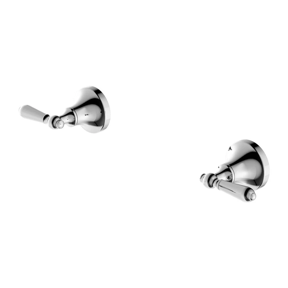 Nero York Wall Top Assemblies With Metal Lever - Chrome