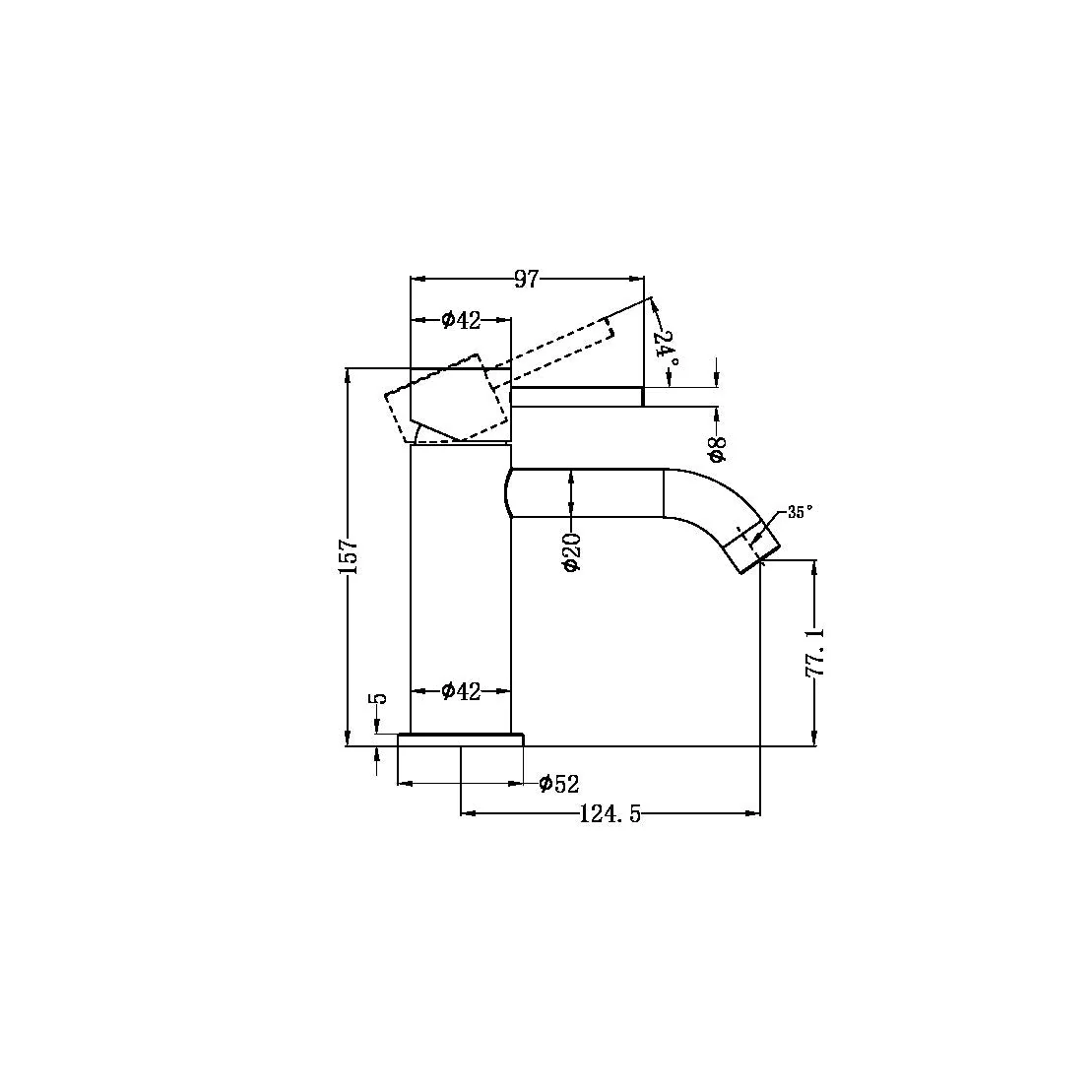Nero Zen 316L Basin Mixer - Brushed Bronze - Image 2