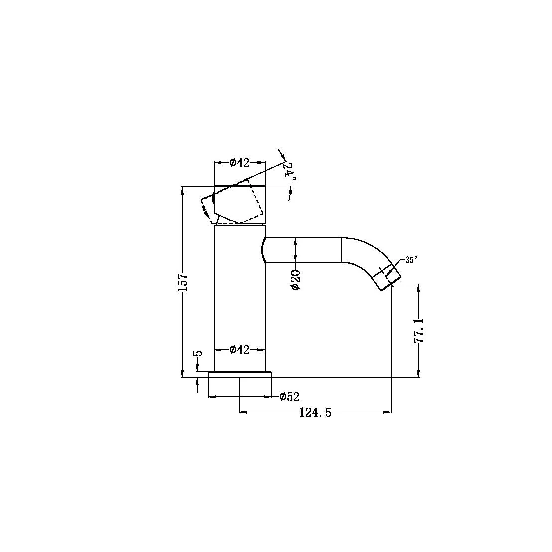 Nero Zen 316L Basin Mixer Handless - Brushed Nickel - Image 2