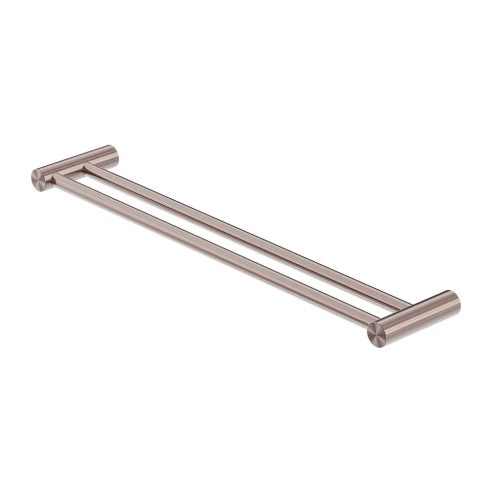 Nero Zen 316L Double Towel Rail - Brushed Bronze
