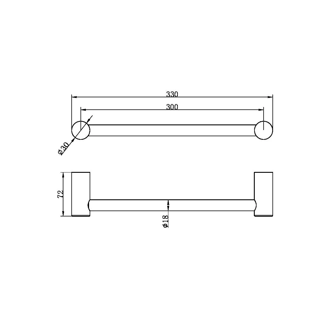 Nero Zen 316L Hand Towel Rail - Brushed Gold - Image 2