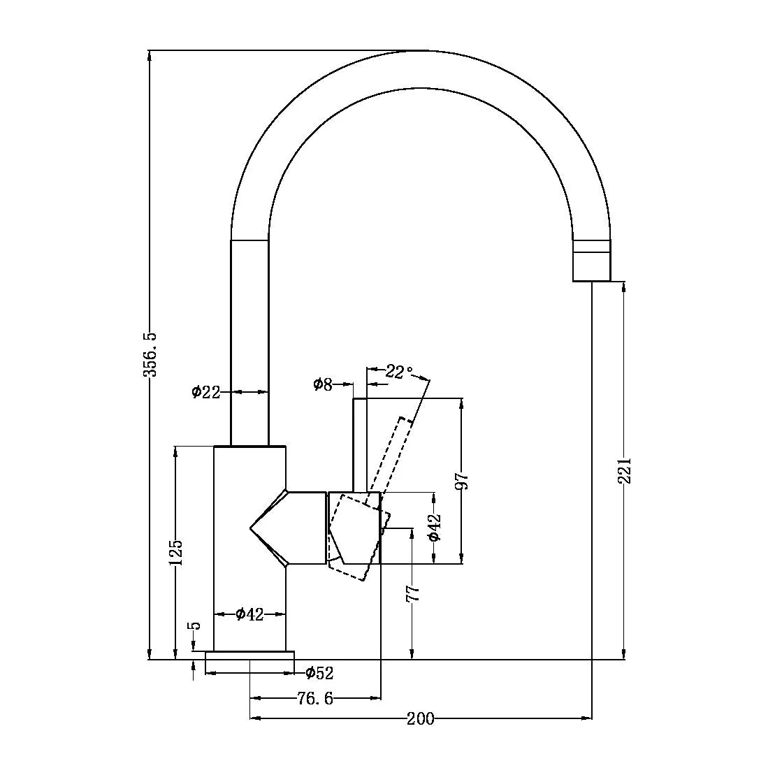Nero Zen 316L Kitchen Mixer - Brushed Nickel - Image 2
