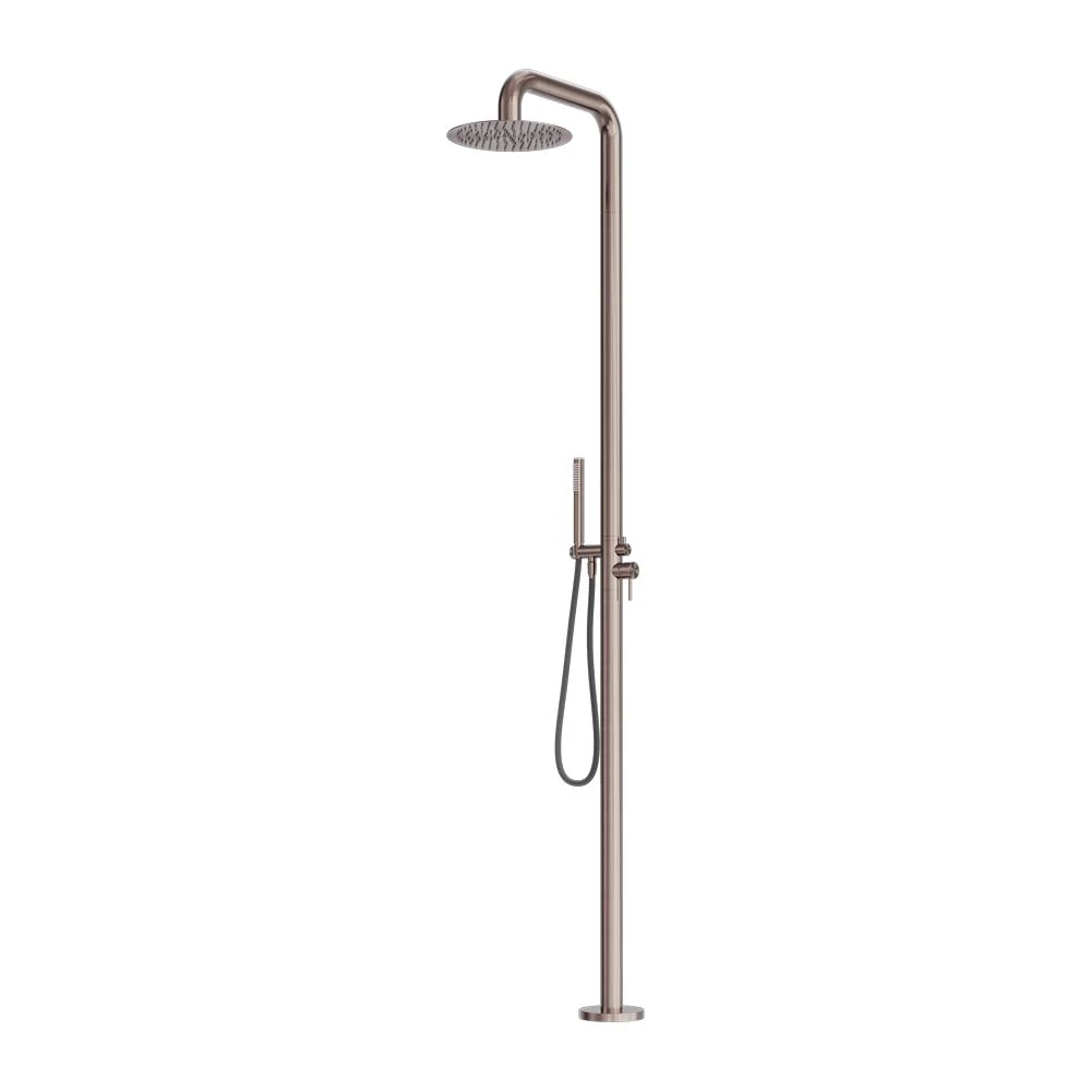 Nero Zen 316L Outdoor Freestanding Shower Column - Brushed Bronze