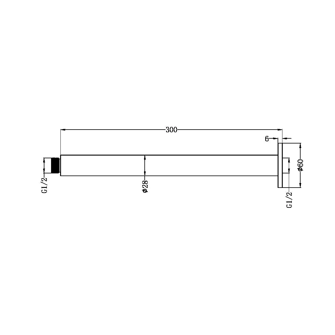 Nero Zen 316L Round Ceiling Arm 300mm - Brushed Bronze - Image 2