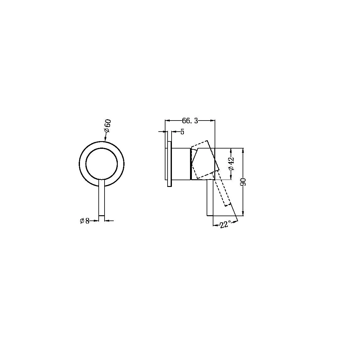 Nero Zen 316L Shower Mixer (Trim Kit Only) - Brushed Gold - Image 4