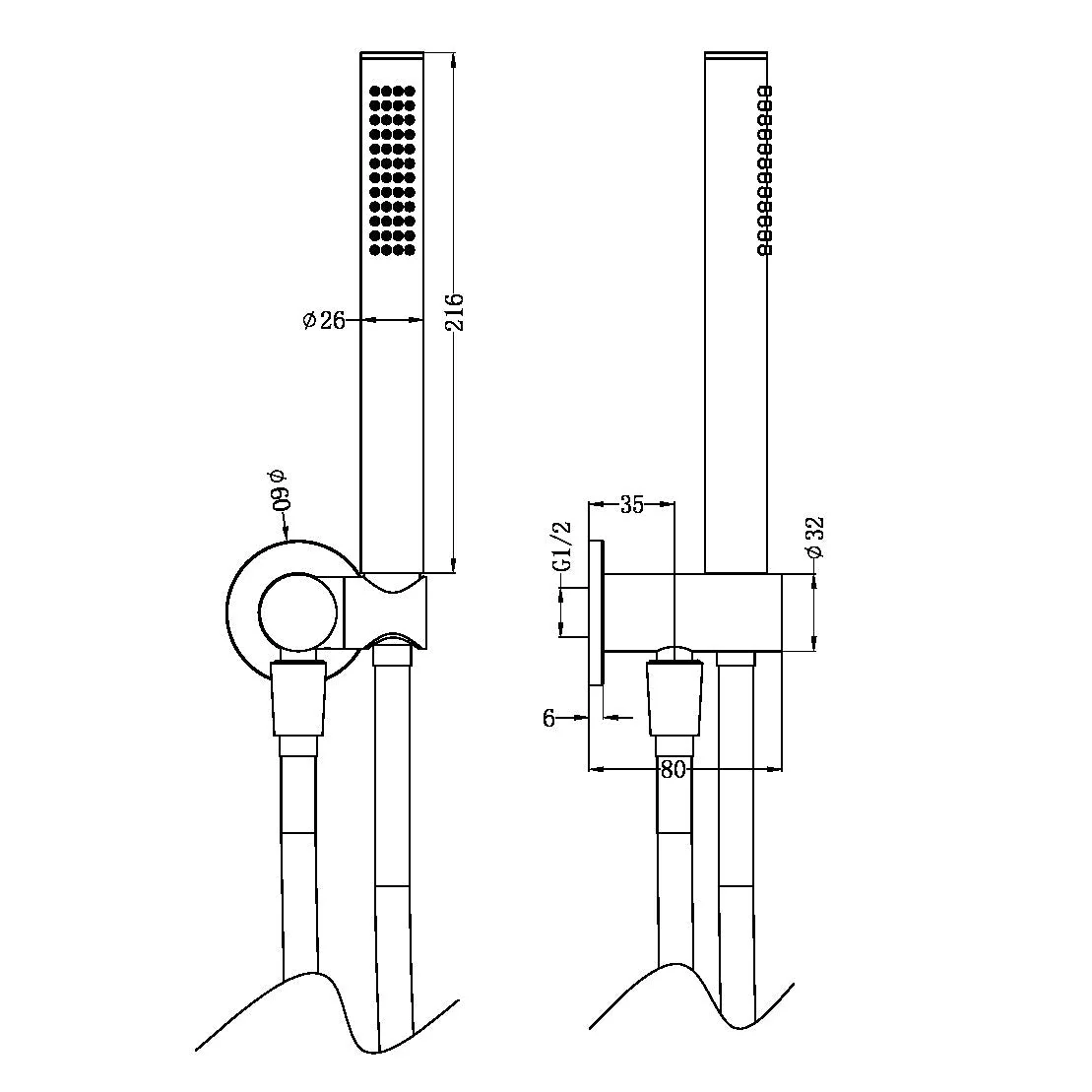 Nero Zen 316L Shower On Bracket With Outdoor Shower Hose - Brushed Bronze - Image 2