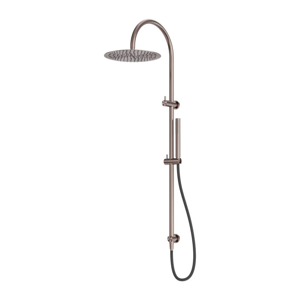 Nero Zen 316L Twin Shower With Outdoor Shower Hose - Brushed Bronze