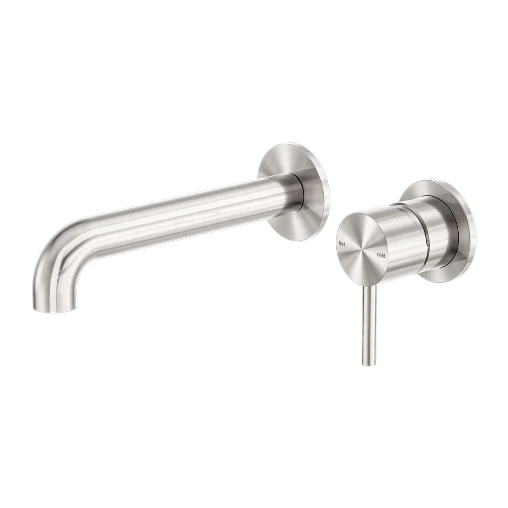 Nero Zen 316L Wall Basin/Bath Mixer Separate Back Plate - Brushed Nickel