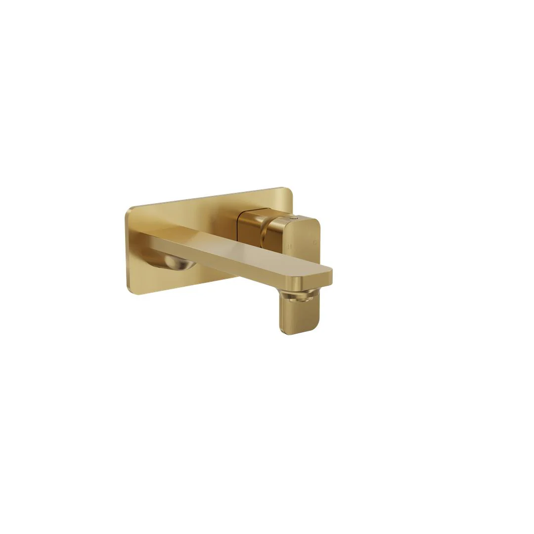Linsol Zia 1-Plate Wall Basin or Bath Mixer Trim Kit - Brushed Brass - Image 2
