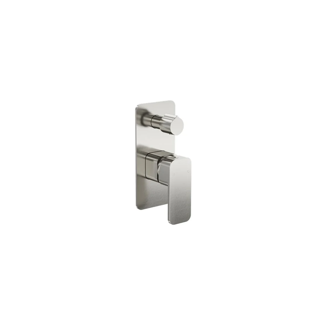 Linsol Zia 1-Plate Wall Mixer with Divertor Trim Kit - Brushed Nickel - Image 3