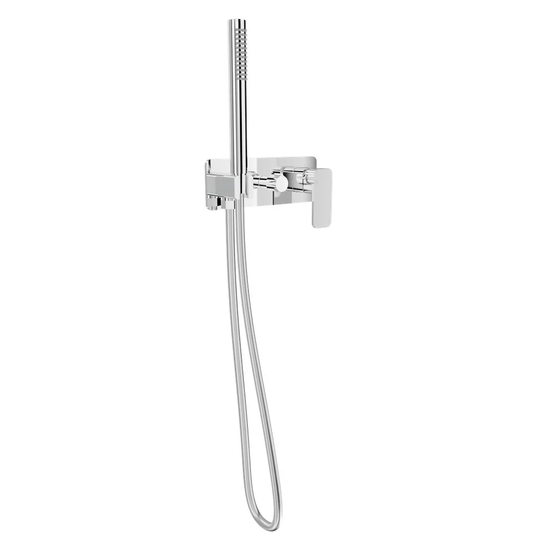 Linsol Zia 1-Plate Wall Mixer with Hand Shower Trim Kit - Chrome - Image 3