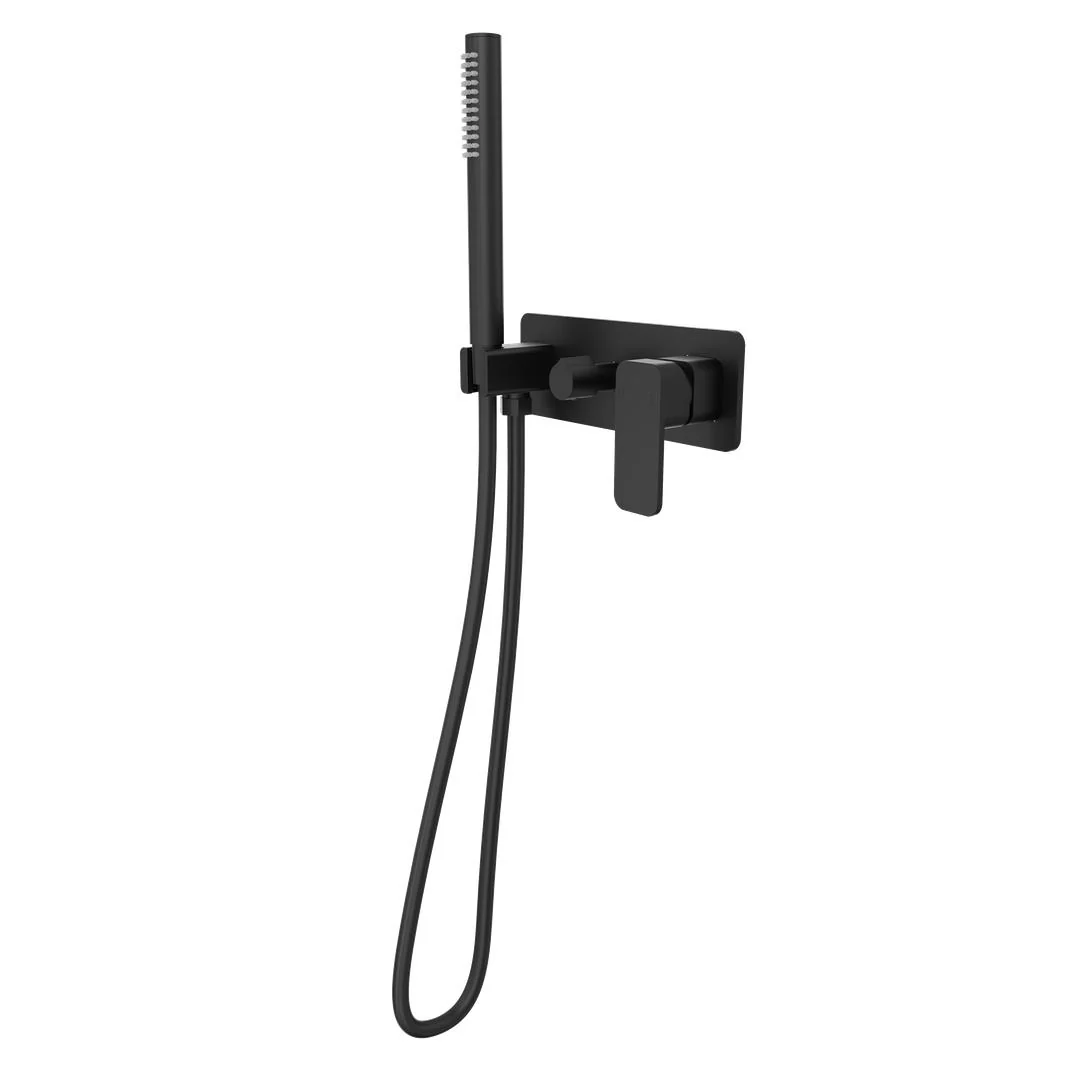 Linsol Zia 1-Plate Wall Mixer with Hand Shower Trim Kit - Matte Black - Image 3
