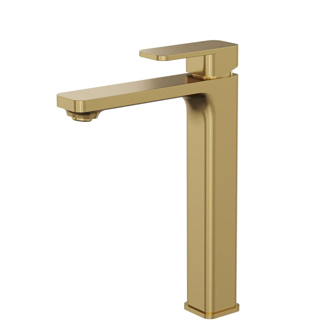 Linsol Zia Tall Basin Mixer - Brushed Brass