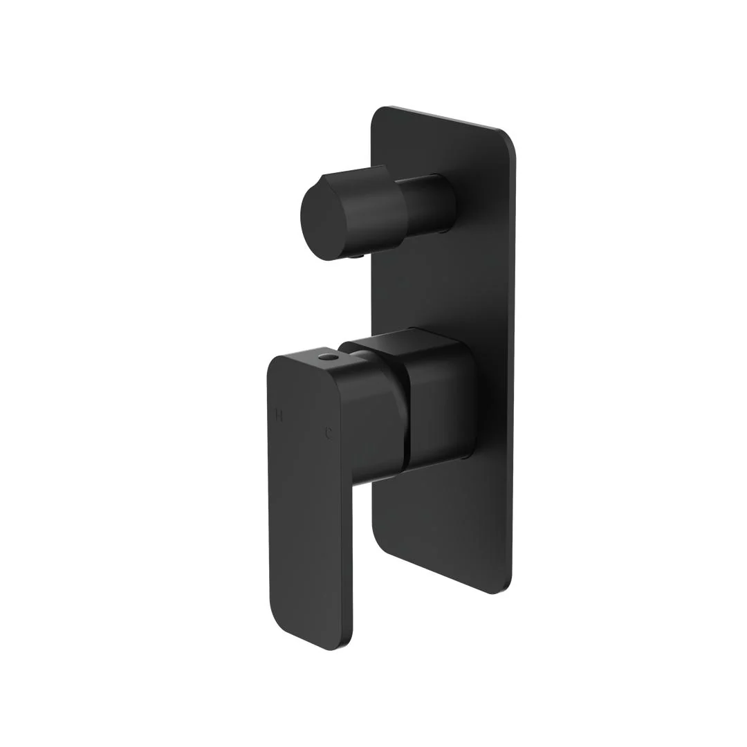Linsol Zia Wall Mixer with Divertor - Matte Black